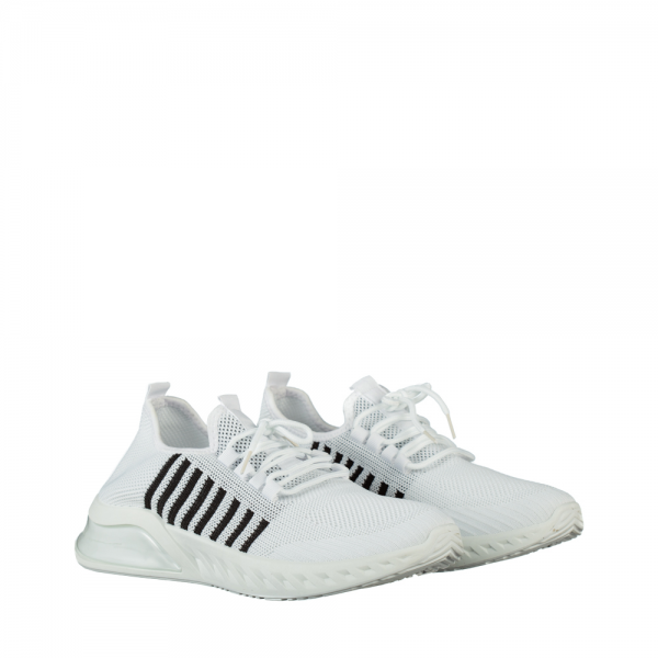 Ανδρικά αθλητικά παπούτσια λευκά από ύφασμα Dulis, 2 - Kalapod.gr